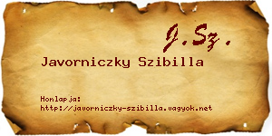 Javorniczky Szibilla névjegykártya